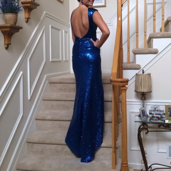 Royal Blue Sparkly Prom Dress - Picture 1 of 8